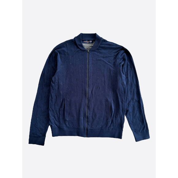 Louis Vuitton Navy Monogram Zip Up Jacket